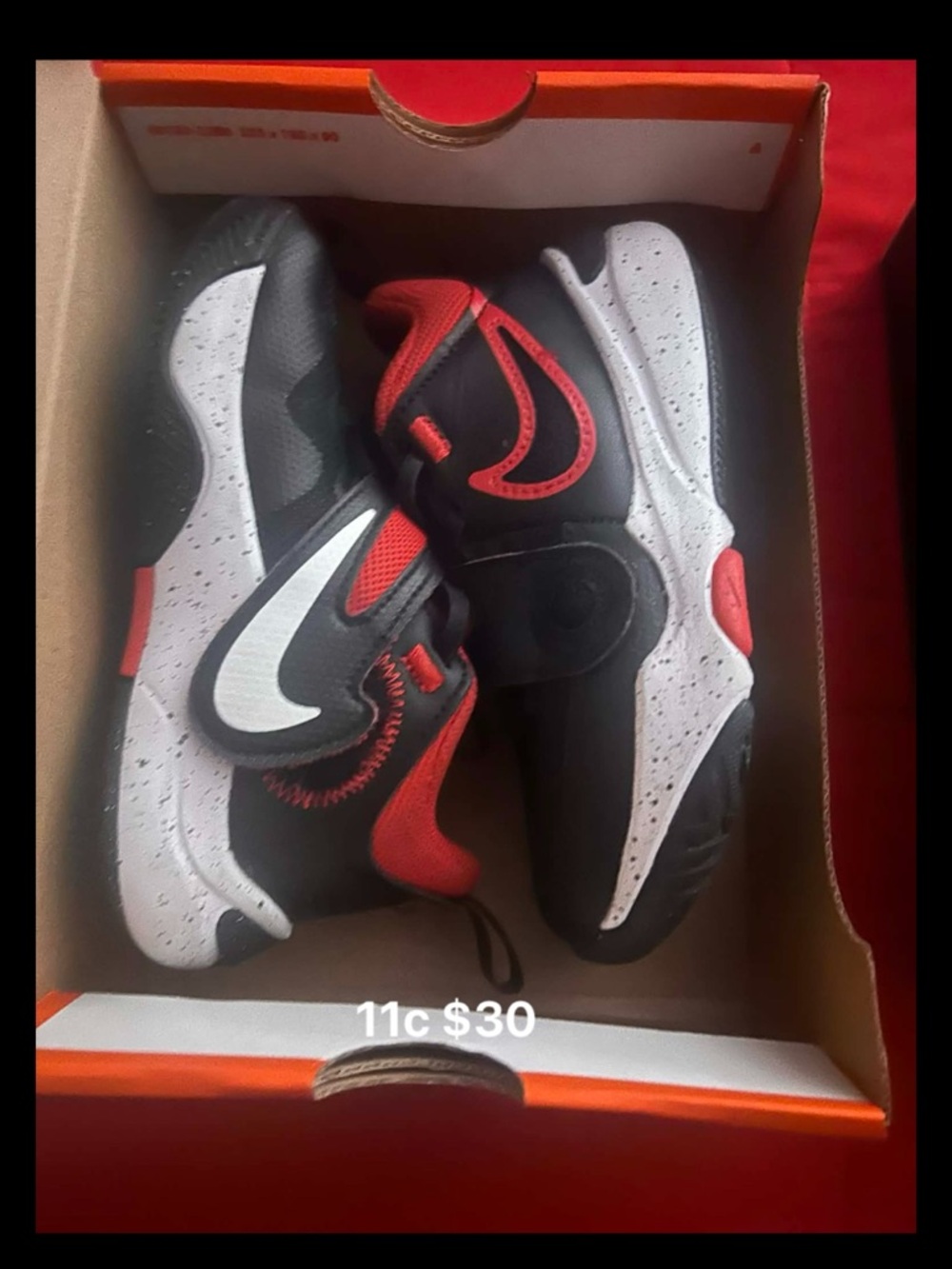 Nike Kids Black, Red & White Athletic Sneakers team hustle #nike #teamhustle